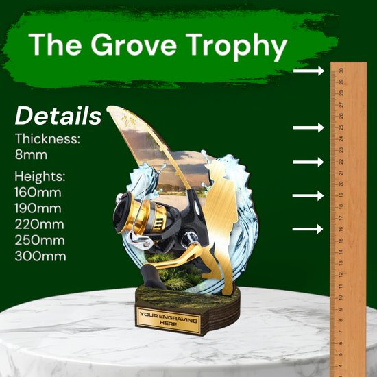 Grove Fishing Real Wood Trophy