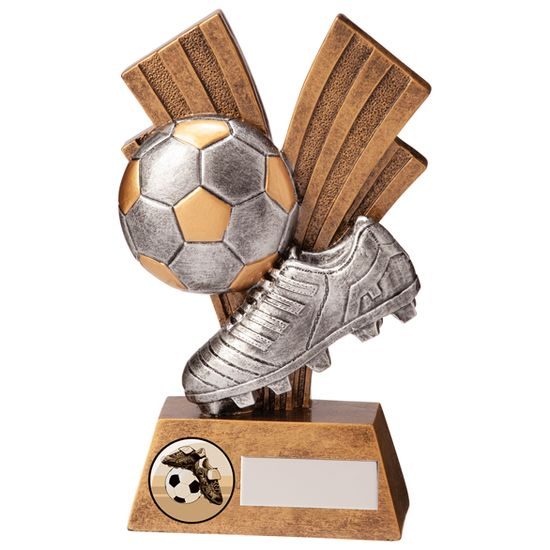 Xplode Football Ball and Boot Trophy (FREE LOGO)