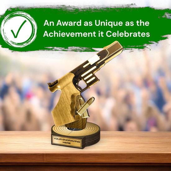 Grove Classic Pistol Shooting Real Wood Trophy