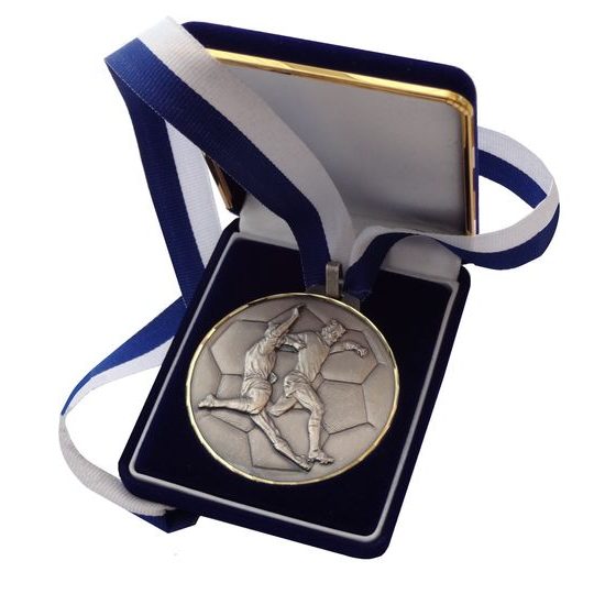 Deluxe Velour Medal Box Blue 70mm