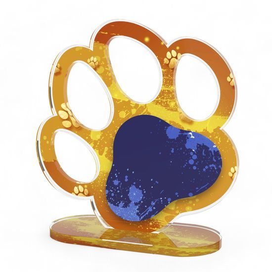 Hooch Dog Brown Paw Print Trophy