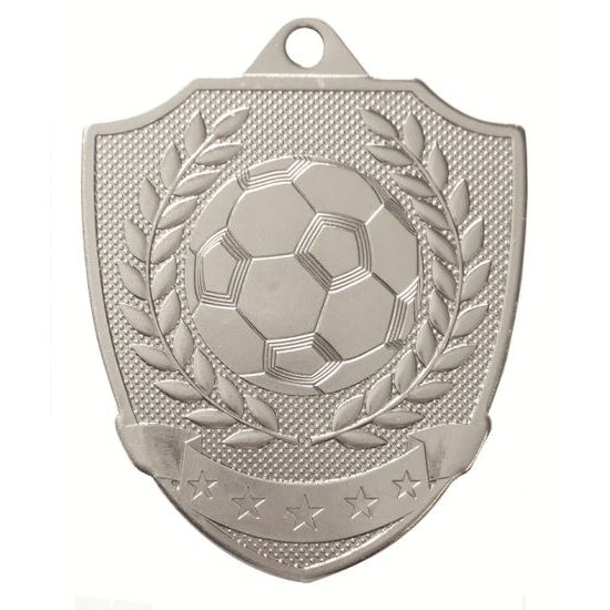 Embossed Football Shield Silver Medal