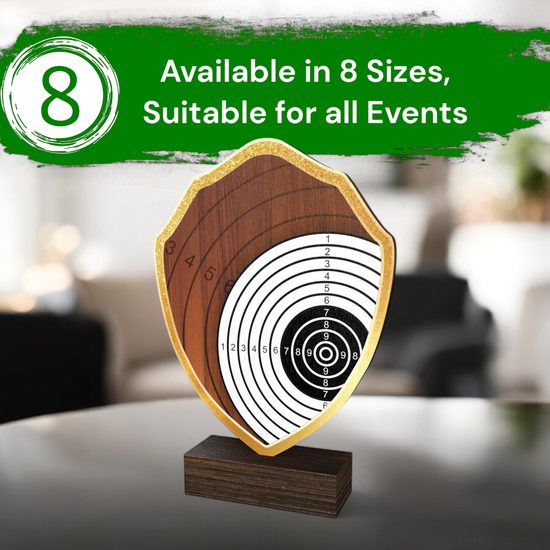 Arden Shooting Target Real Wood Shield Trophy