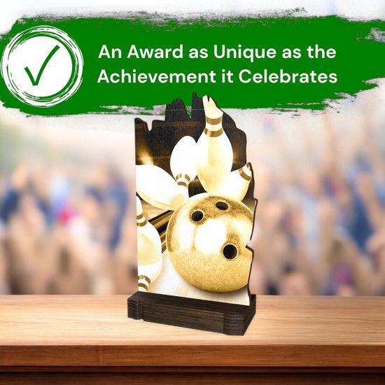 Shard Classic Tenpin Bowling Eco Friendly Wooden Trophy