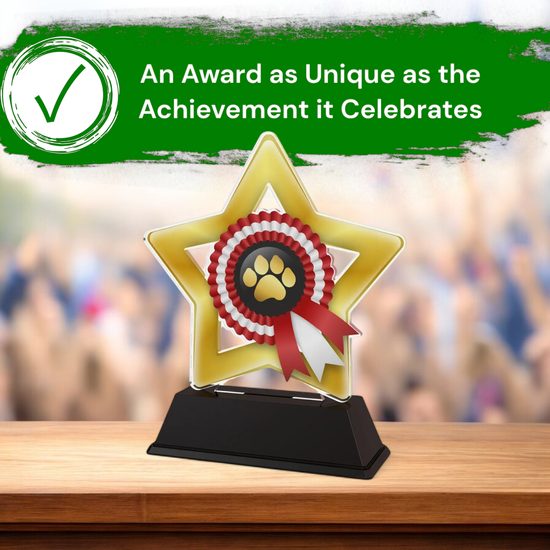 Mini Star Dog Paw Trophy