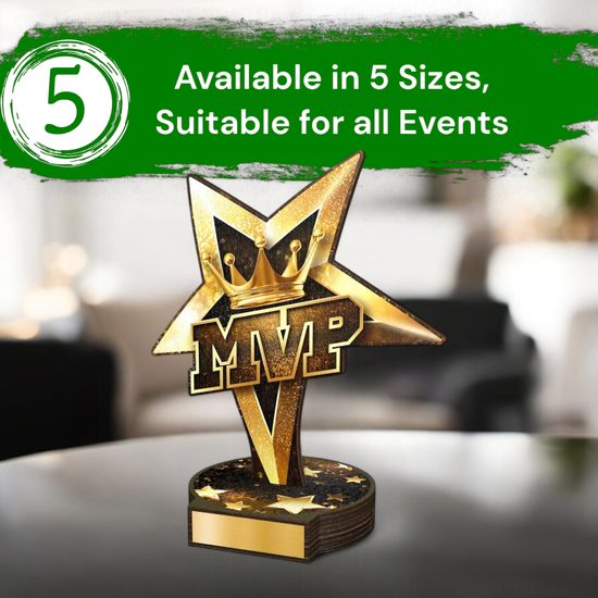 Grove MVP Gold Star Real Wood Trophy