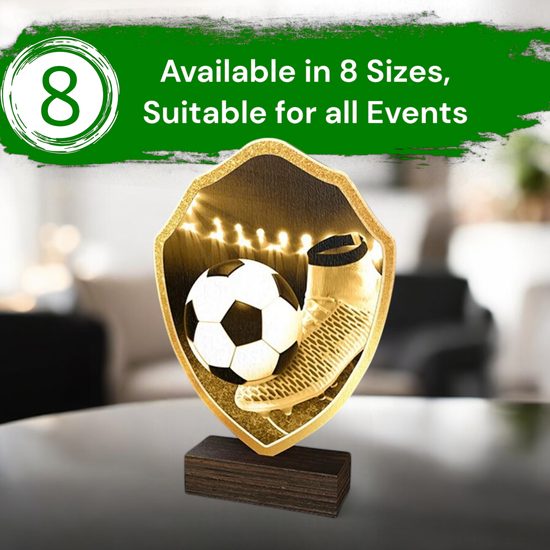 Arden Classic Football Boot Real Wood Shield Trophy