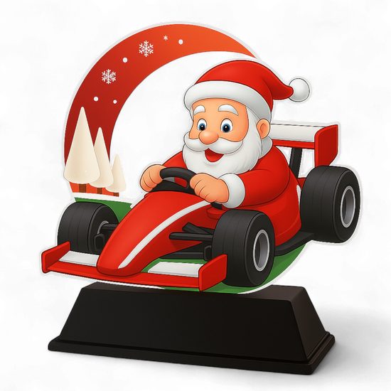 Santa Motor Racing Christmas Trophy