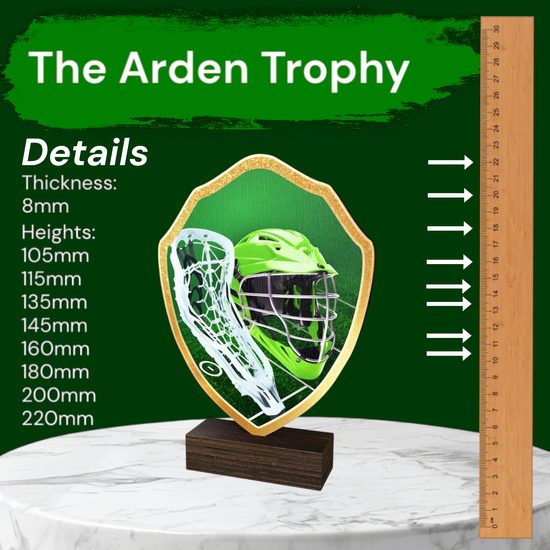 Arden Lacrosse Real Wood Shield Trophy