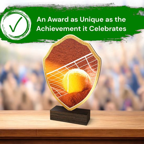 Arden Tennis Real Wood Shield Trophy