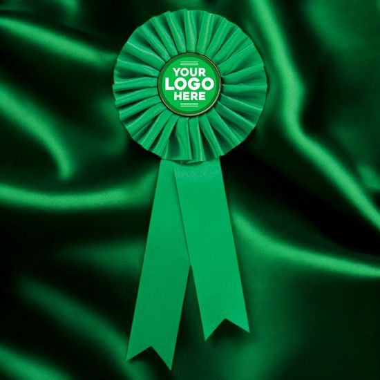 Green Satin Feel Logo Rosette