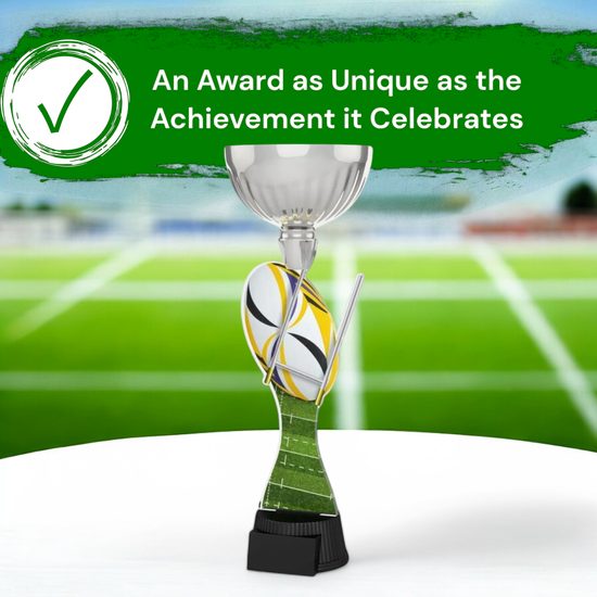 Montreal Rugby Ball and Goal Silver Cup Trophy