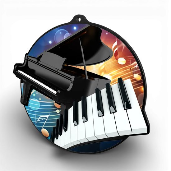 Rincon Colour Piano Black Acrylic Medal