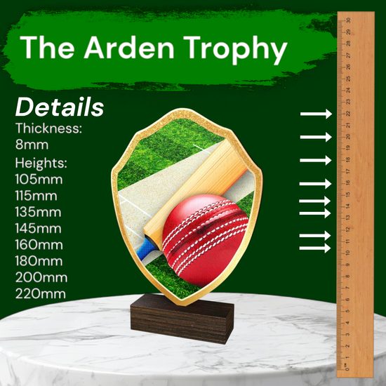 Arden Cricket Real Wood Shield Trophy