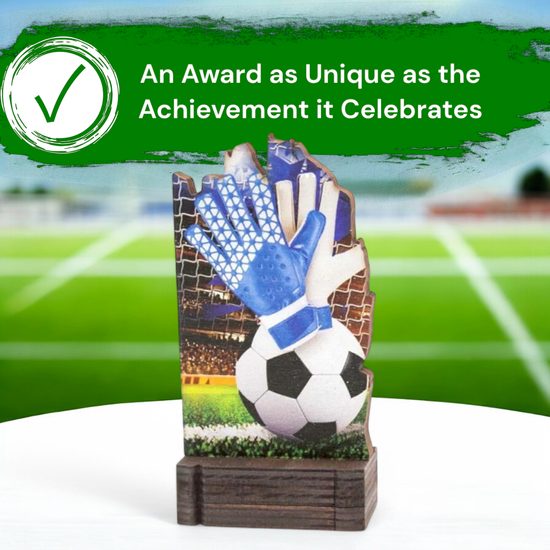 Shard Football Goalkeeper Eco Friendly Wooden Trophy