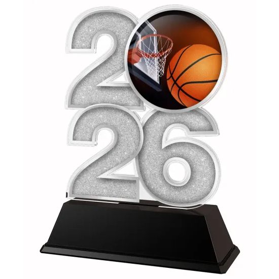 Basketball Year Trophy – Sports Award with Year Selection