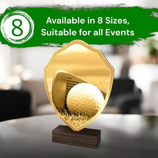 Arden Classic Golf Real Wood Shield Trophy