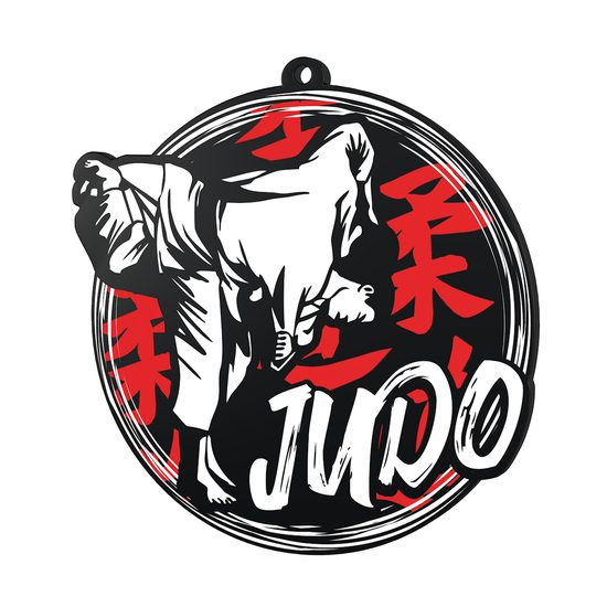 Pro Judo Black Acrylic Medal
