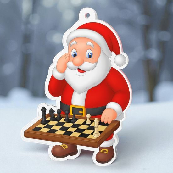Jolly Father Christmas Chess Medal