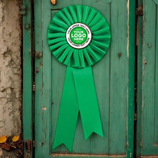Green Satin Feel Logo Rosette