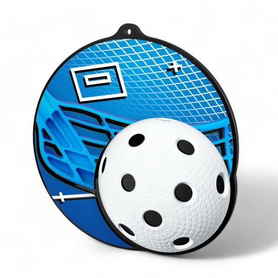 Rincon Colour Floorball Black Acrylic Medal