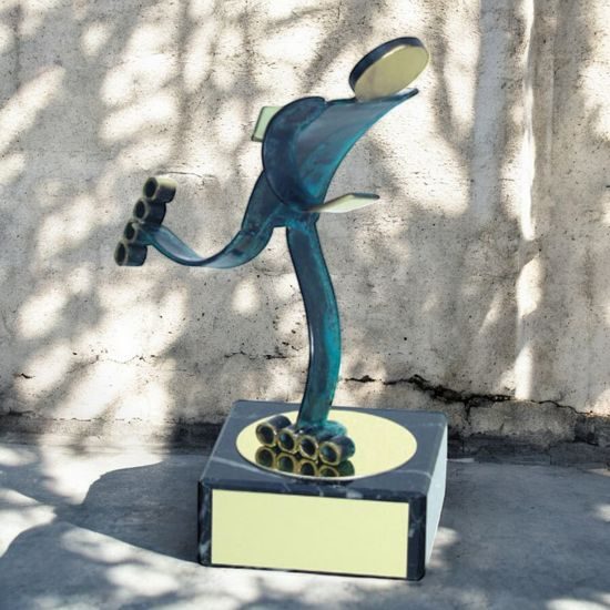 Toledo Rollerskater Handmade Metal Trophy
