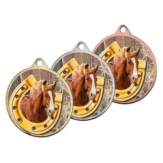 Hercules Texture Print Horse Riding Medal