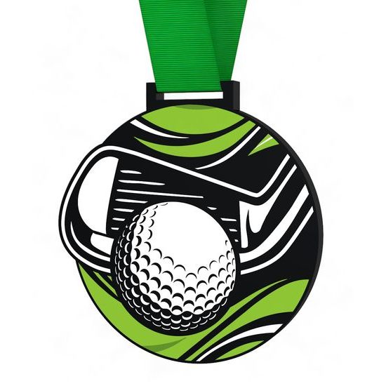 Giant Black Acrylic Golf Medal