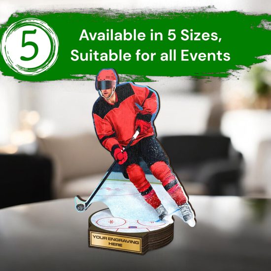 Grove Ice Hockey Player Real Wood Trophy