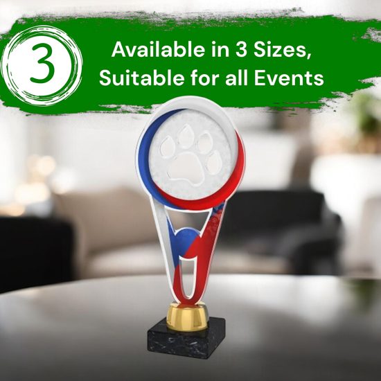 Milan Paw Print Red and Blue Trophy
