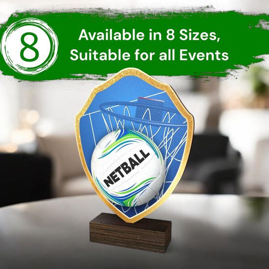 Arden Netball Real Wood Shield Trophy