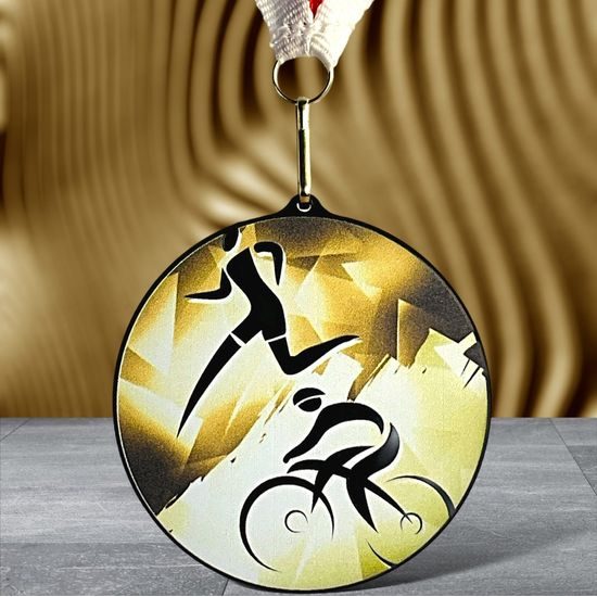 Rincon Classic Duathlon Black Acrylic Medal