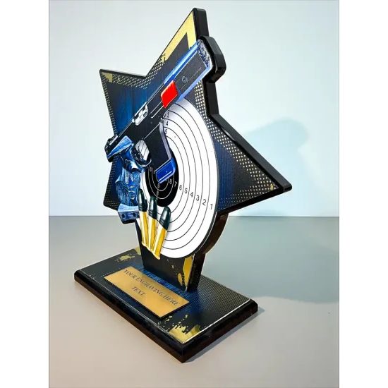 Liano Metal & Acrylic Star Pistol Shooting Trophy