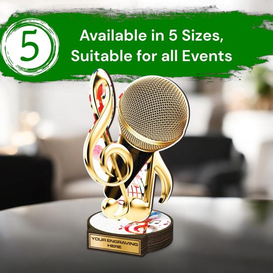 Grove Singing Music Note Real Wood Trophy