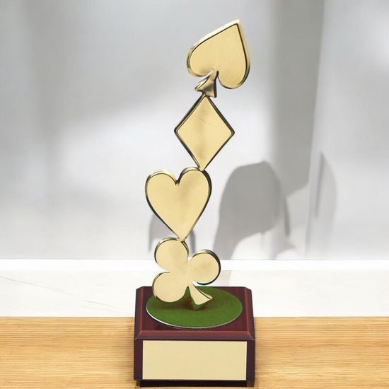 Leon Playing Cards Suits Handmade Metal Trophy