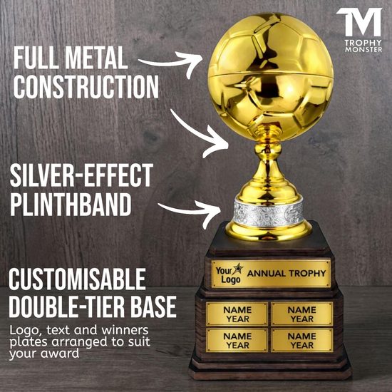 Arena Gold Metal Football Trophy