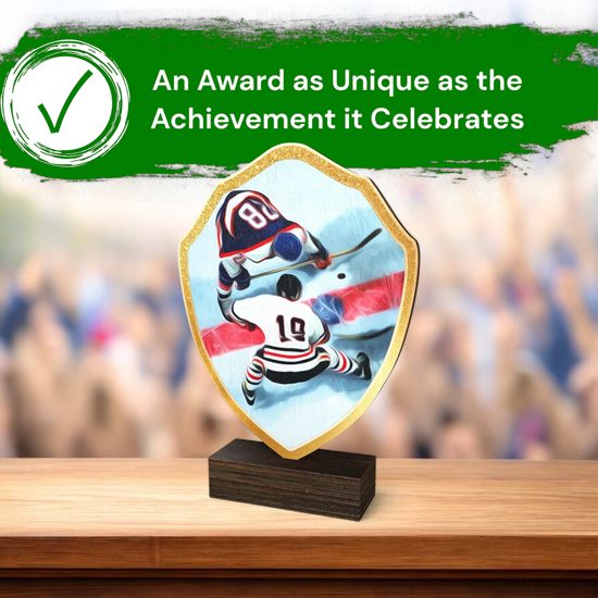 Arden Ice Hockey Real Wood Shield Trophy