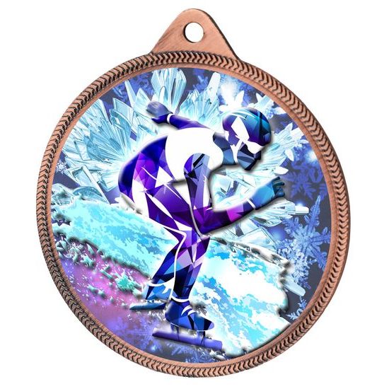 Speed Skating Colour Texture 3D Print Bronze Medal