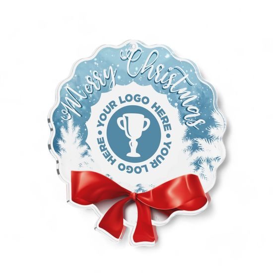 Christmas Wreath Logo Custom Made Printed Medal