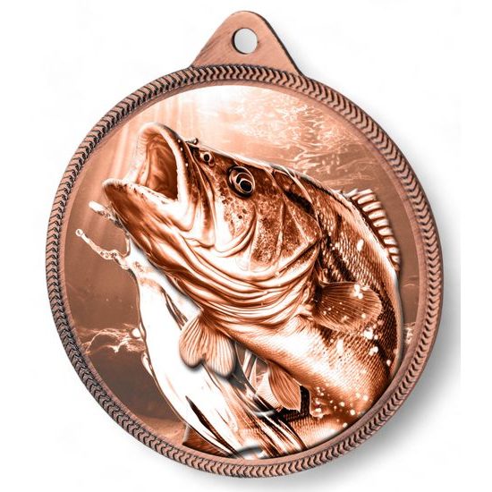 Carp Fishing Texture Classic Print Bronze Medal