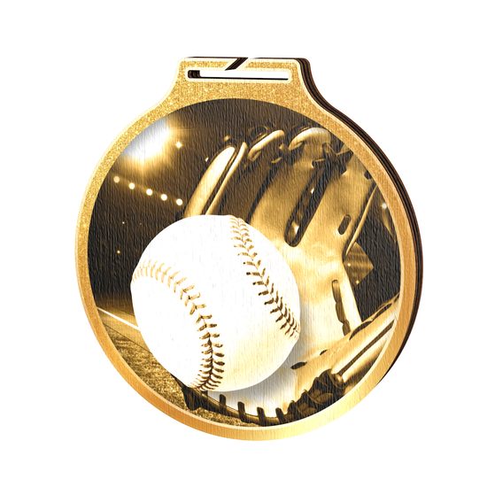 Habitat Classic Baseball Gold Eco Friendly Wooden Medal