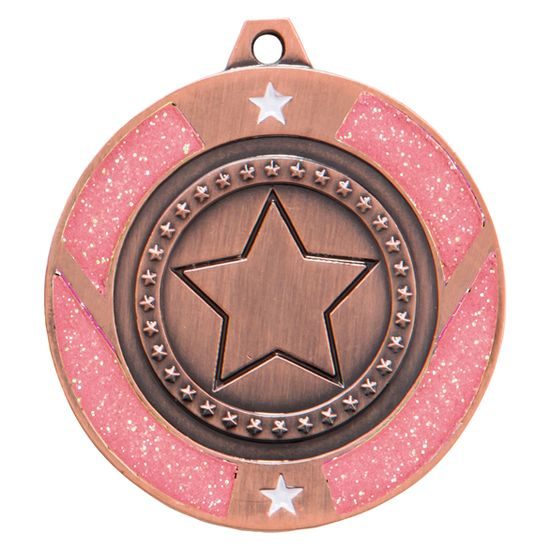 Pink Glitter Star Logo Insert Bronze Medal