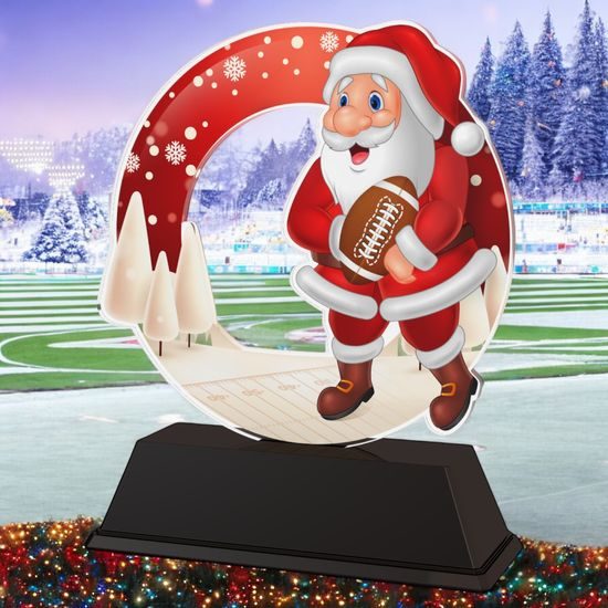 Santa American Football Christmas Trophy