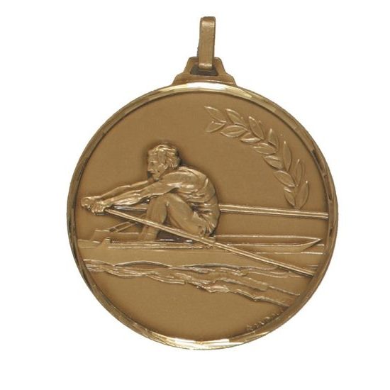 Diamond Edged Rowing Bronze Medal Trophy Monster