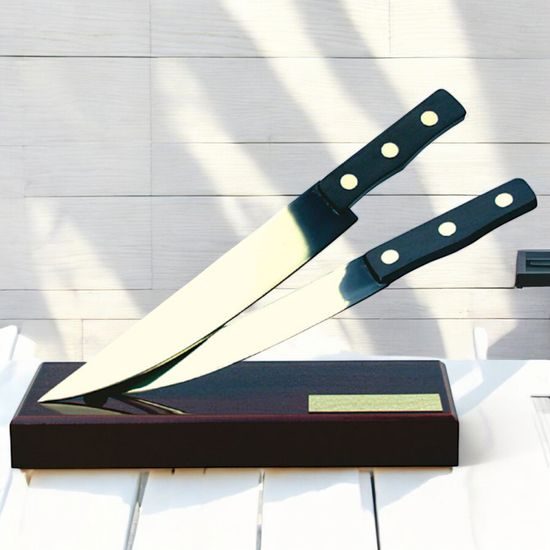 Tuscany Cooking Knives Handmade Metal Trophy
