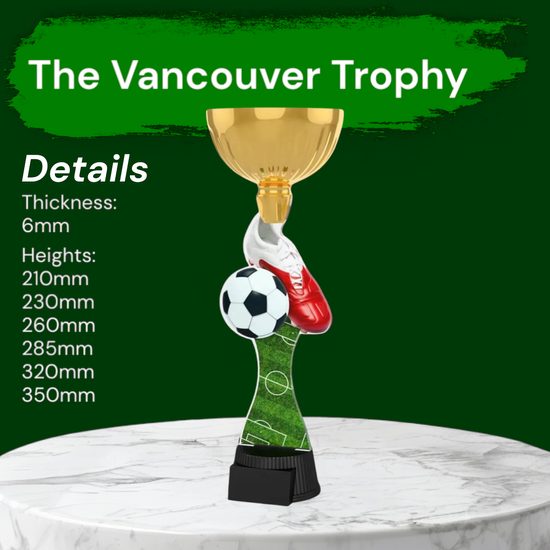 Vancouver Football Boot and Ball Gold Cup Trophy