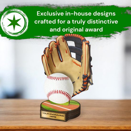 Grove Baseball Real Wood Trophy
