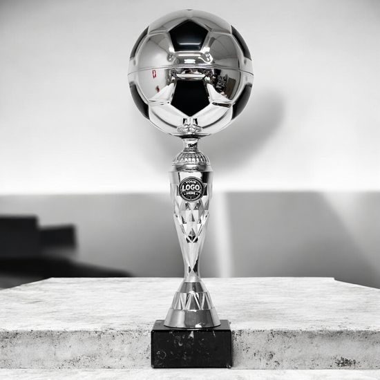 Merida Silver and Black Metal Football Trophy