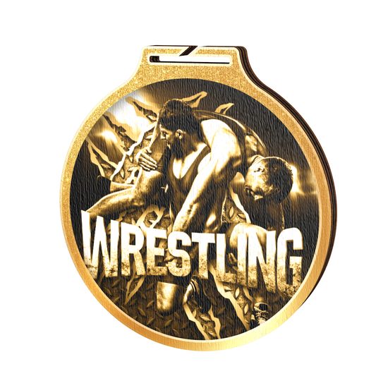 Habitat Classic Wrestling Gold Eco Friendly Wooden Medal