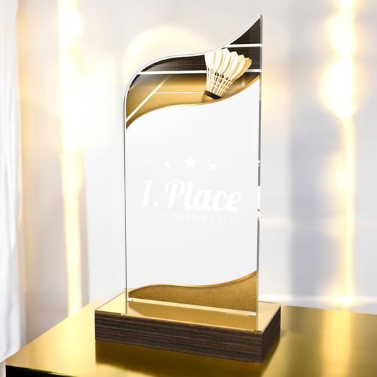 United Badminton Acrylic Wood Fusion Trophy